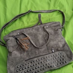 Gray Studded Women's Bag